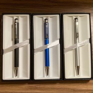Set of three Sheaffer ballpoint pens with stylus